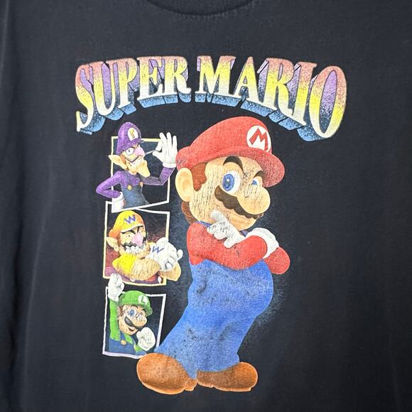 5/$25Mens super Mario faded black tshirt size XL - Picture 4 of 5